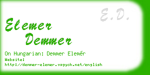 elemer demmer business card